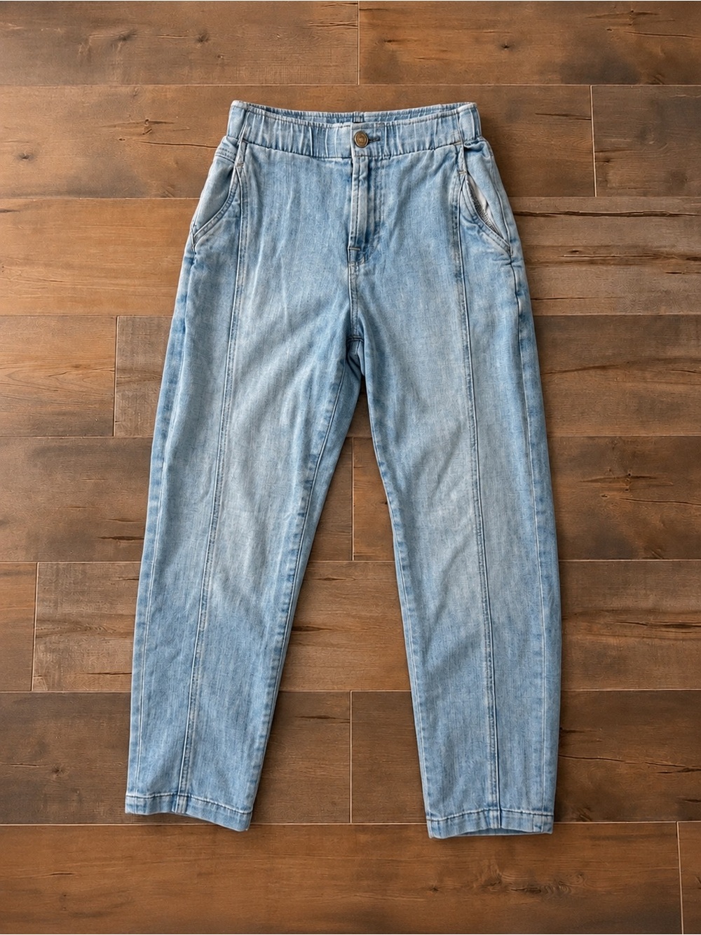 7 For All Mankind Light Wash High Rise Straight Leg Jeans Size 23